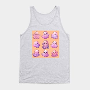 Cute pink ghosts pattern halloween Tank Top